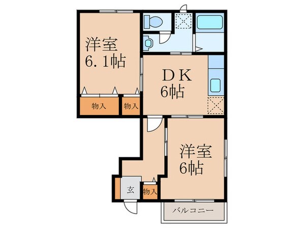 ﾘﾊﾞｰｻｲﾄﾞ広徳の物件間取画像